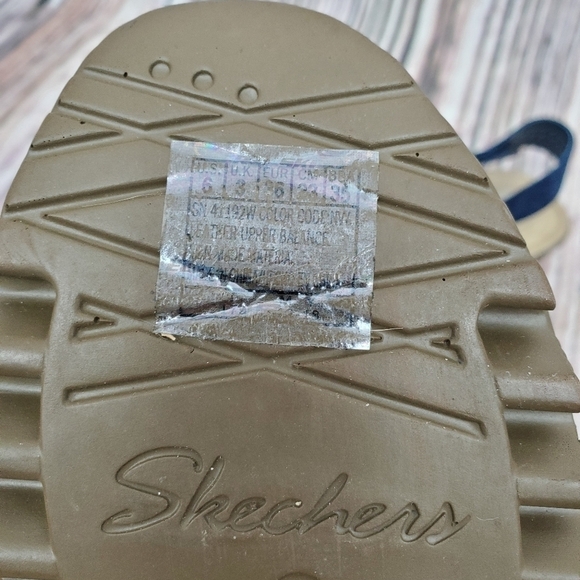 Skechers Perforated Suede Slingback Demi Sandals Blue Size 6 - Picture 10 of 12